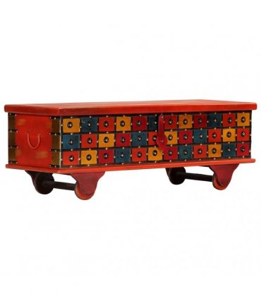 vidaXL Storage Box Red 110x40x40 cm Solid Acacia Wood