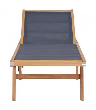 vidaXL Sunlounger | Brown | Solid Teak wood | Standard | Foldable | Sunlounger