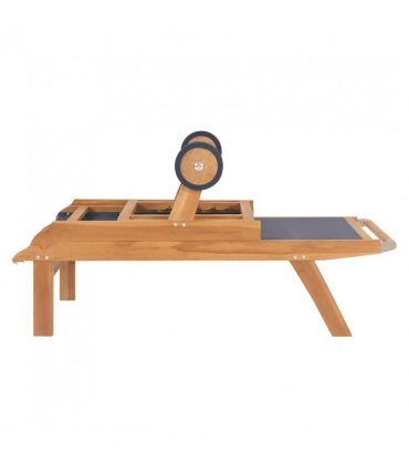 vidaXL Sunlounger | Brown | Solid Teak wood | Standard | Foldable | Sunlounger