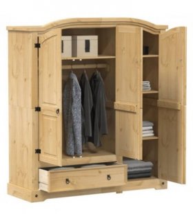 vidaXL Wardrobe Corona 151.5x52x170 cm Solid Wood Pine
