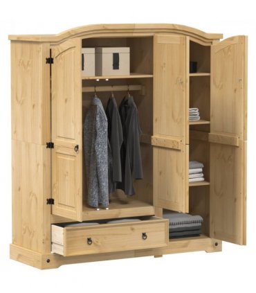 vidaXL Wardrobe Corona 151.5x52x170 cm Solid Wood Pine