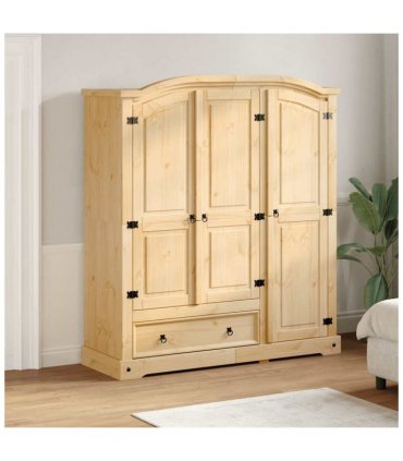 vidaXL Wardrobe Corona 151.5x52x170 cm Solid Wood Pine