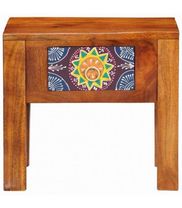 vidaXL Side Table with Drawer with Storage Brown 40 x 30 x 36 cm