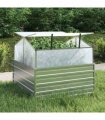 vidaXL Garden Raised Bed with Greenhouse 100x100x85 cm Silver