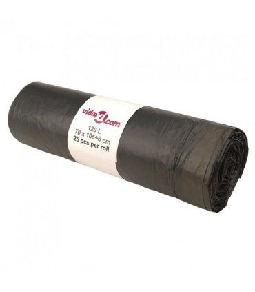 vidaXL Bin Bags with Drawstrings 250 pcs Black 120 L