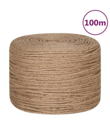 vidaXL Jute Rope 100 m Long 8 mm Thick