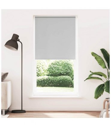vidaXL Roller Blind Blackout Light Grey 90x210 cm Fabric Width 85.7 cm Polyester