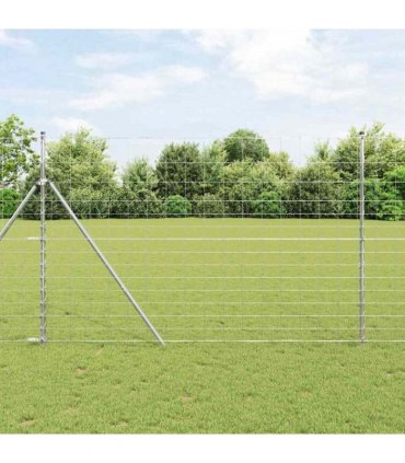 vidaXL Ground Fix Welded Wire Fence 25 x 1.6 m Galvanised Steel Silver