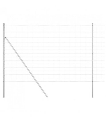 vidaXL Ground Fix Welded Wire Fence 25 x 1.6 m Galvanised Steel Silver