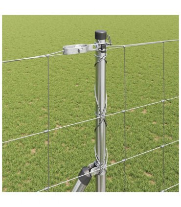 vidaXL Ground Fix Welded Wire Fence 25 x 1.6 m Galvanised Steel Silver