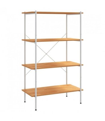 vidaXL 4-Tier Shelving Unit White and Oak 80x40x130 cm