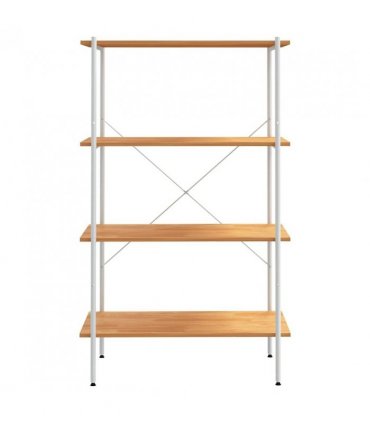 vidaXL 4-Tier Shelving Unit White and Oak 80x40x130 cm