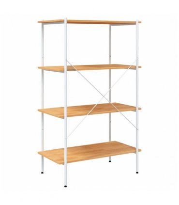 vidaXL 4-Tier Shelving Unit White and Oak 80x40x130 cm