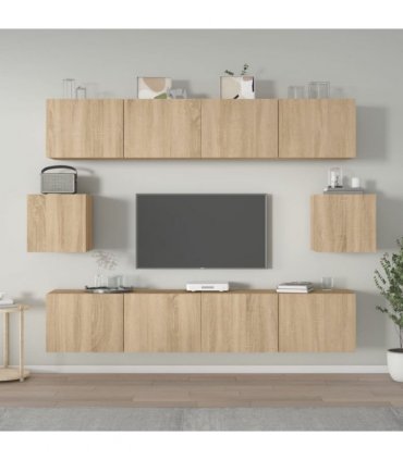 vidaXL 6 Piece TV Cabinet Set Sonoma Oak Engineered Wood