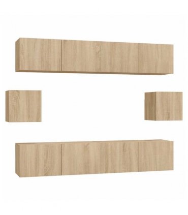 vidaXL 6 Piece TV Cabinet Set Sonoma Oak Engineered Wood