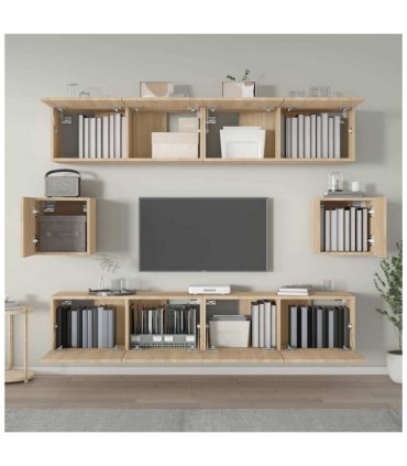 vidaXL 6 Piece TV Cabinet Set Sonoma Oak Engineered Wood