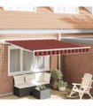 vidaXL Retractable Awning Retractable Orange and Brown 300 x 250 cm