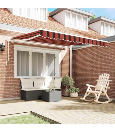 vidaXL Retractable Awning Retractable Orange and Brown 300 x 250 cm