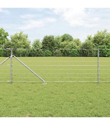 vidaXL Welded Wire Fence with Spikes 25 x 0.8 m Galvanised Steel Mesh