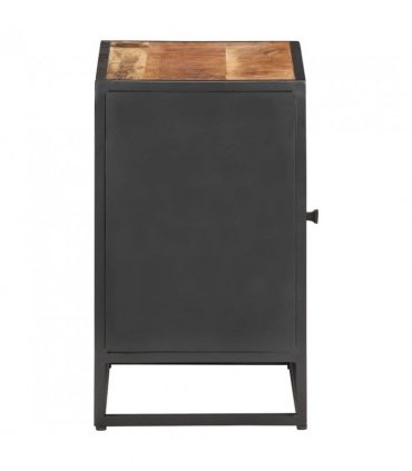 vidaXL Bedside Cabinet 40x30x50 cm Rough Mango Wood and Natural Cane