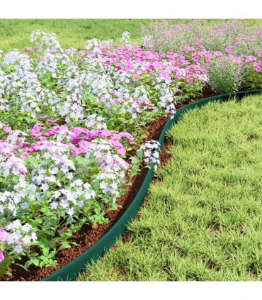 vidaXL Lawn Edgings Green 1000 x 4 x 5 cm Plastic