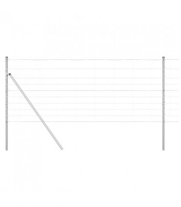 vidaXL Ground Fix Welded Wire Fence 50 x 1 m Galvanised Steel Silver