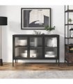 vidaXL Sideboard Black 105x35x70 cm Glass and Steel
