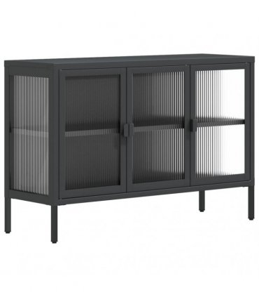 vidaXL Sideboard Black 105x35x70 cm Glass and Steel