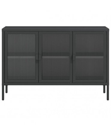 vidaXL Sideboard Black 105x35x70 cm Glass and Steel