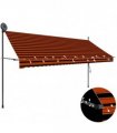 vidaXL Manual Retractable Awning with LED 350 cm Orange and Brown