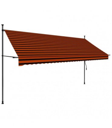vidaXL Manual Retractable Awning with LED 350 cm Orange and Brown