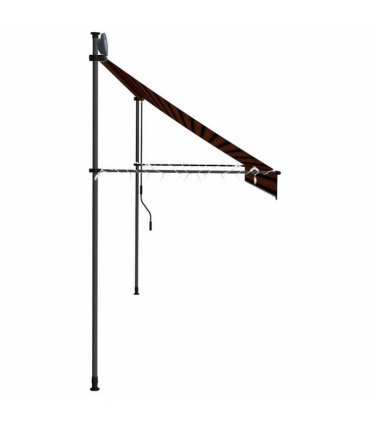 vidaXL Manual Retractable Awning with LED 350 cm Orange and Brown