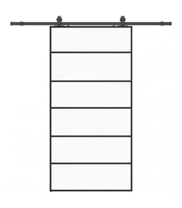 vidaXL Sliding Door with Hardware Set Black 102x205 cm ESG Glass