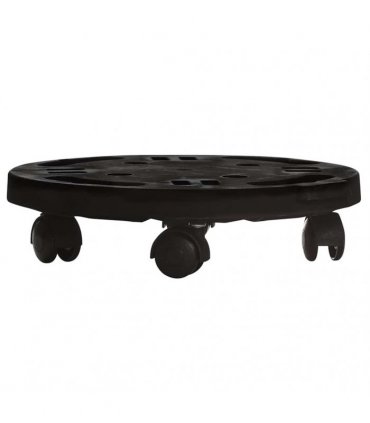 vidaXL Plant Trolley with Wheels Diameter 30 cm Black 170 kg