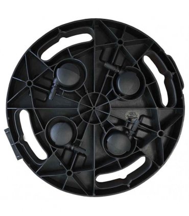 vidaXL Plant Trolley with Wheels Diameter 30 cm Black 170 kg