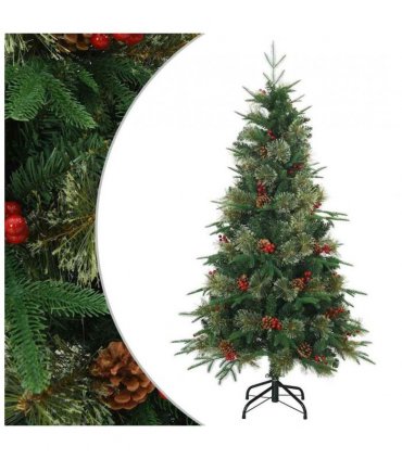 vidaXL Artificial Hinged Christmas Tree Green 150 cm PVC, PE and Steel