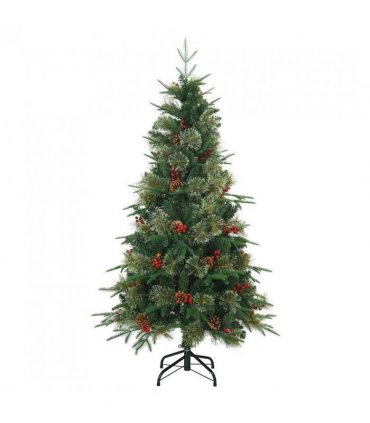 vidaXL Artificial Hinged Christmas Tree Green 150 cm PVC, PE and Steel