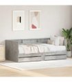 vidaXL Day Bed with Drawer Grey 90 x 200 cm Engineered Wood