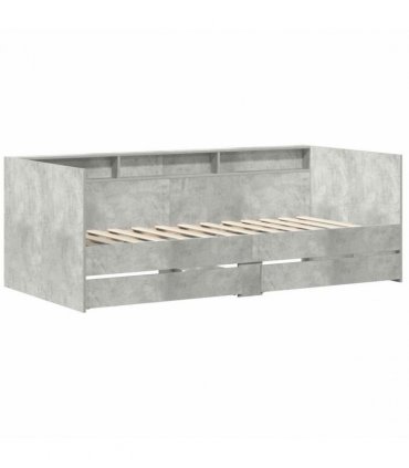 vidaXL Day Bed with Drawer Grey 90 x 200 cm Engineered Wood