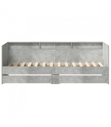 vidaXL Day Bed with Drawer Grey 90 x 200 cm Engineered Wood