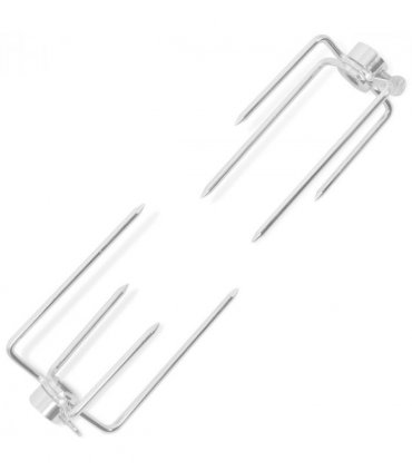 vidaXL BBQ Rotisserie Spit Forks 2 pcs Steel