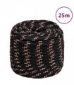 vidaXL Boat Rope Black 18 mm 25 m Polypropylene