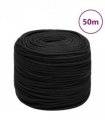 vidaXL Boat Rope Full Black 6 mm 50 m Polypropylene