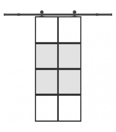 vidaXL Sliding Door with Hardware Set 90x205 cm Tempered Glass and Aluminium