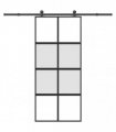 vidaXL Sliding Door with Hardware Set 90x205 cm Tempered Glass and Aluminium