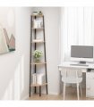 vidaXL 5-Tier Corner Shelf Light Brown and Black 45.5x31.5x180 cm