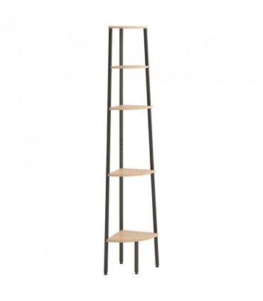 vidaXL 5-Tier Corner Shelf Light Brown and Black 45.5x31.5x180 cm