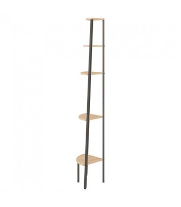 vidaXL 5-Tier Corner Shelf Light Brown and Black 45.5x31.5x180 cm