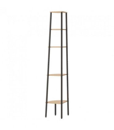 vidaXL 5-Tier Corner Shelf Light Brown and Black 45.5x31.5x180 cm
