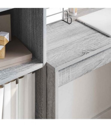 vidaXL Desk with Drawer with Shelf with Storage 2 pcs Grey Sonoma